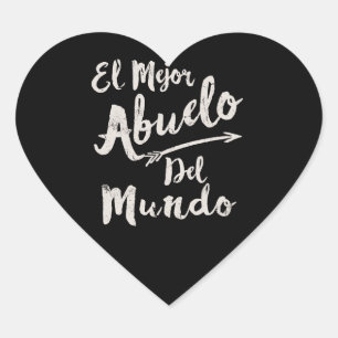 El Mejor Abuelo Del Mundo Grandpa Fars dag Hjärtformat Klistermärke