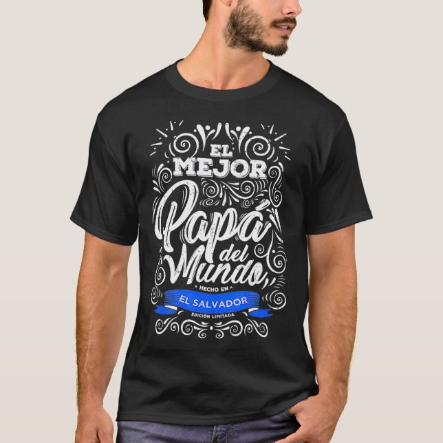 El Mejor Pappa del Mundo Hombre Dia del Padre T Shirt (Framsida)