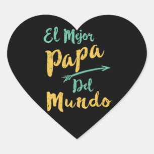 El Mejor Pappa Del Mundo Pappa Fars dag Hjärtformat Klistermärke