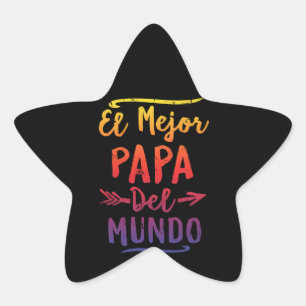 El Mejor Pappa Del Mundo Pappa Fars dag Stjärnformat Klistermärke