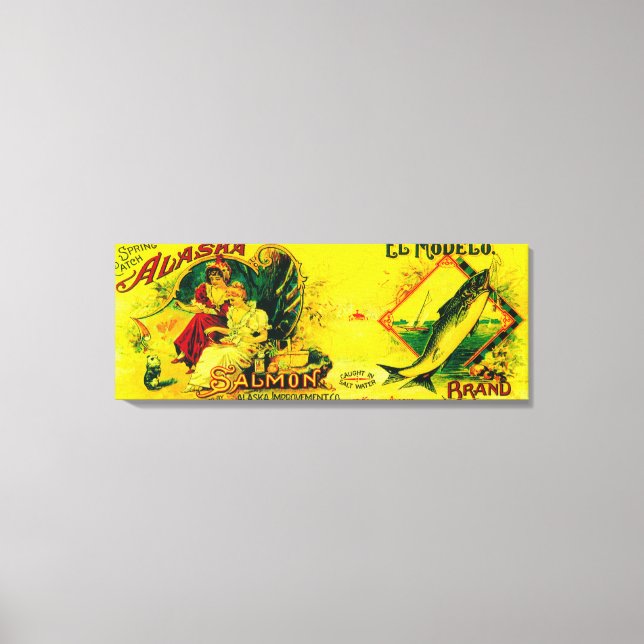El Modelo Salmon Can LabelKarluk, AK Canvastryck (Framsida)