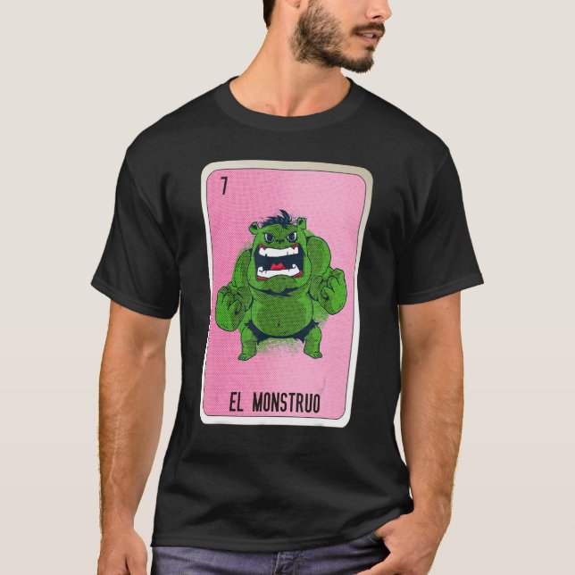 El Monstruo Mexican Slang Lottery Bingo Cards T Shirt (Framsida)