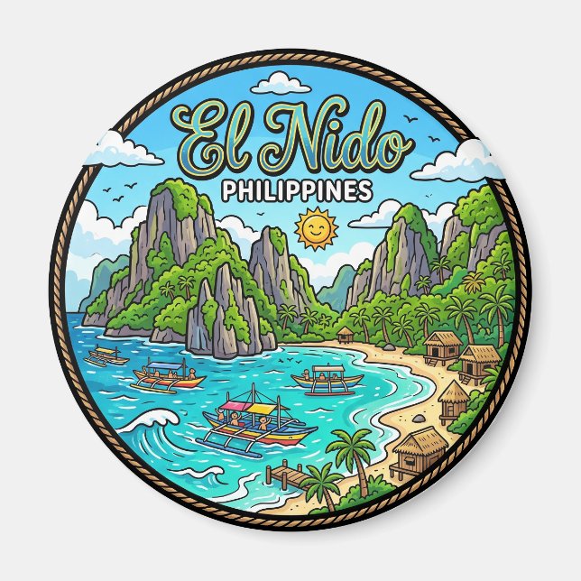 El Nido Filippinerna Magnet (Framsidan)