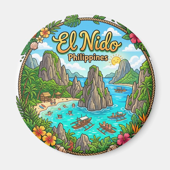 El Nido Filippinerna Magnet (Framsidan)