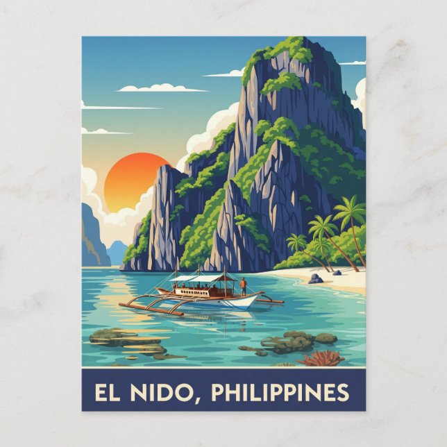 El Nido Filippinerna Resa Vykort (Framsida)