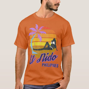 El Nido Filippinerna SE Asia Retro Surfa T Shirt