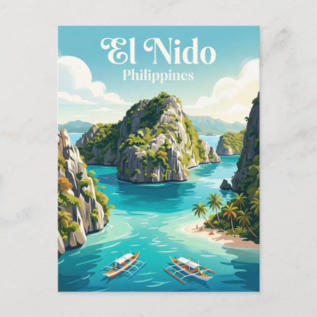 El Nido Filippinerna Vykort (Framsida)