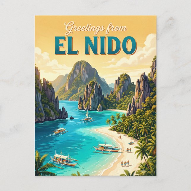 El Nido Filippinerna Vykort (Framsida)