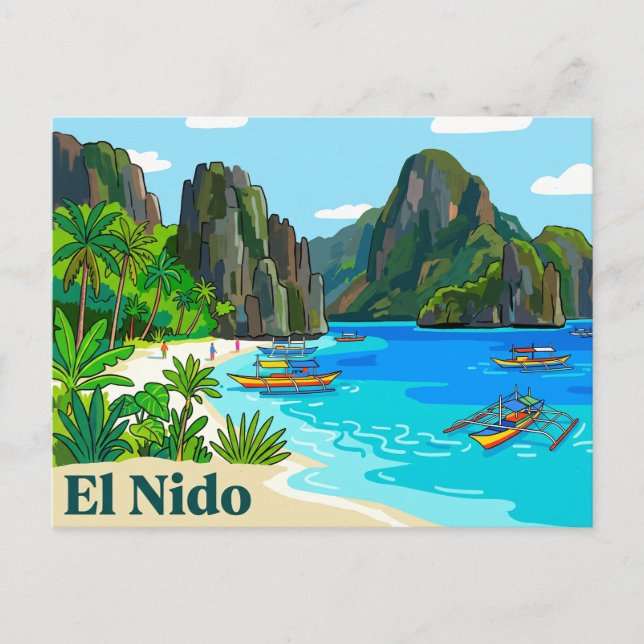 El Nido Filippinerna Vykort (Framsida)