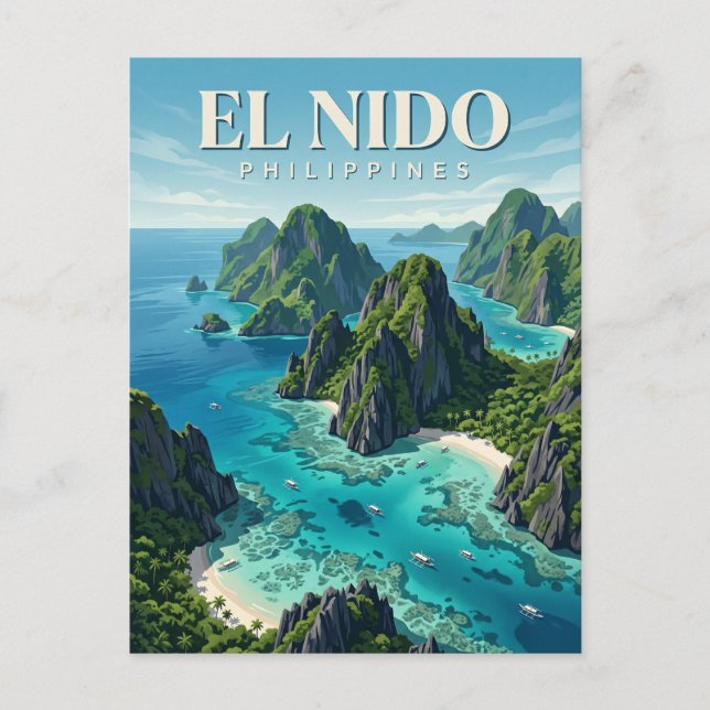 El Nido Filippinerna Vykort (Framsida)