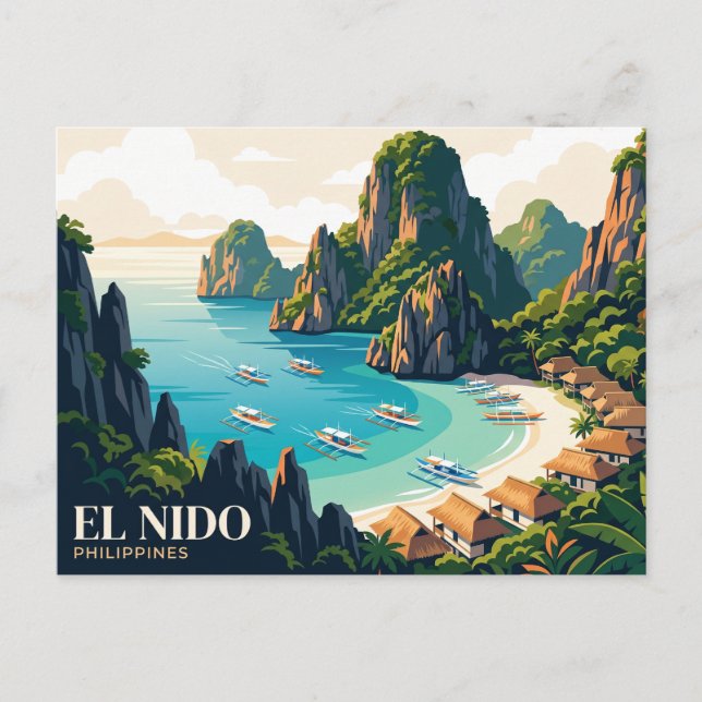 El Nido Filippinerna Vykort (Framsida)