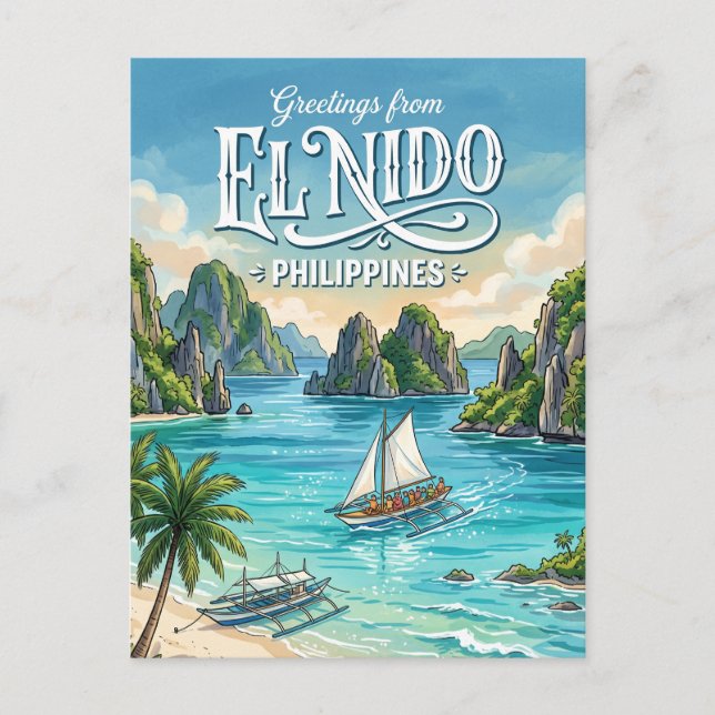 El Nido Filippinerna Vykort (Framsida)