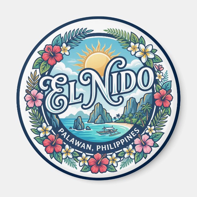 El Nido, Palawan, Filippinerna Filippinerna Magnet (Framsidan)