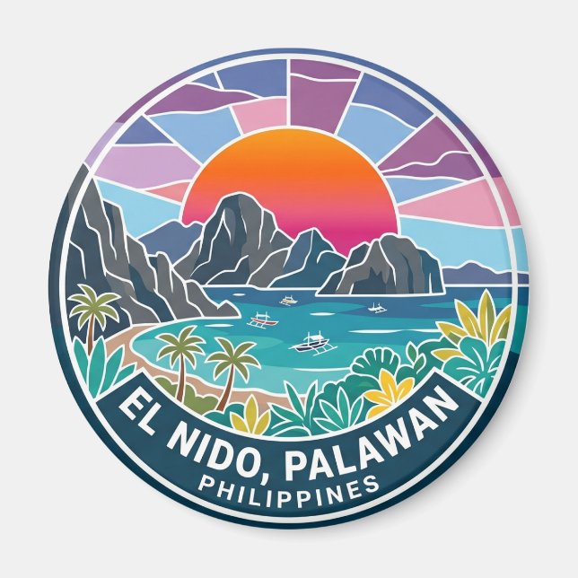 El Nido, Palawan Filippinerna Magnet (Framsidan)