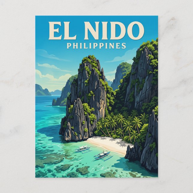 El Nido, Palawan Filippinerna Vykort (Framsida)