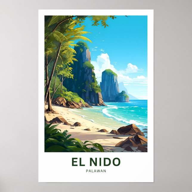 El Nido Palawan Travel Skriv ut Poster (Framsidan)