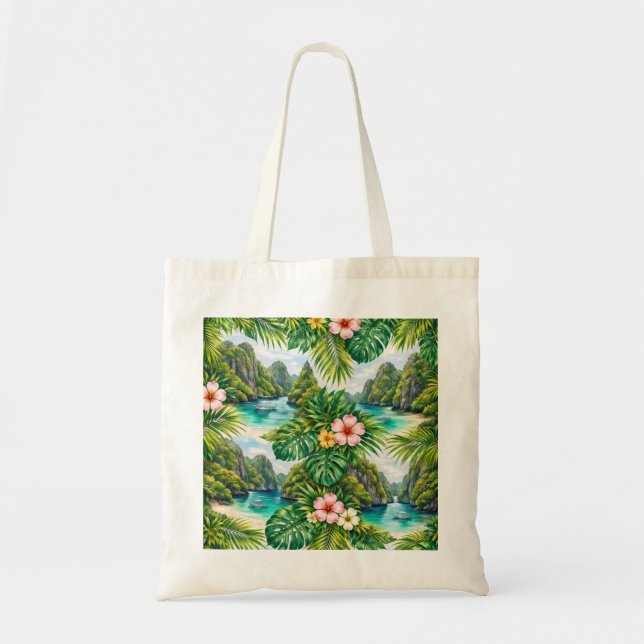 El Nido Tropical Lagun Floral Tygkasse (Framsidan)