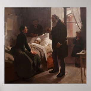 El Niño Enfermo av Arturo Michelena 1886 Poster