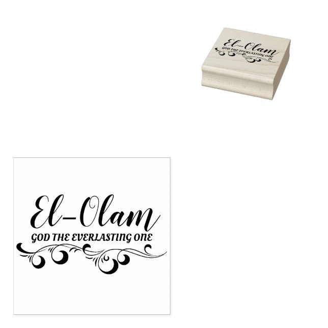 El-Olam hebreiska namn på Gud typografi Stämpel (Stämplad)