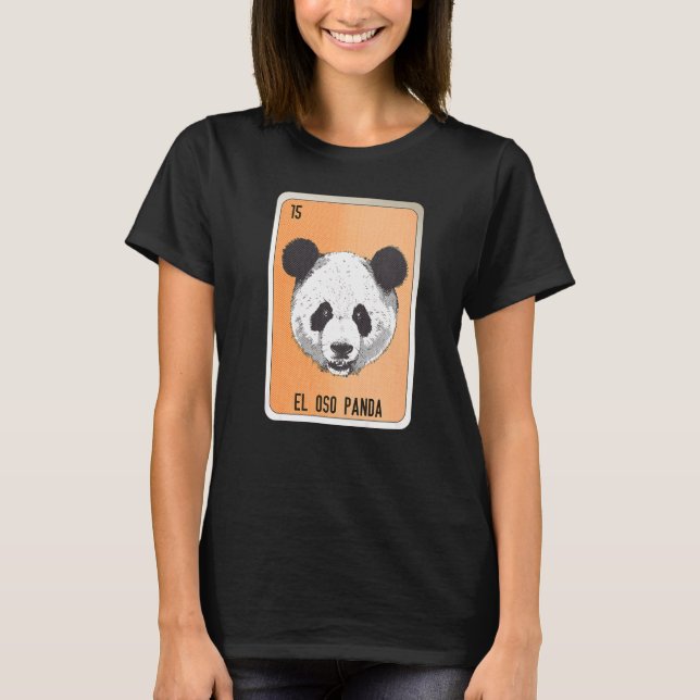 El Oso Panda Mexican Slang Lottery Bingo Cards T Shirt (Framsida)
