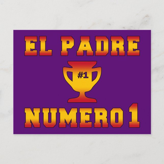 El Padre Número 1 #1 Pappa på spanska Fars dag Vykort (Framsida)