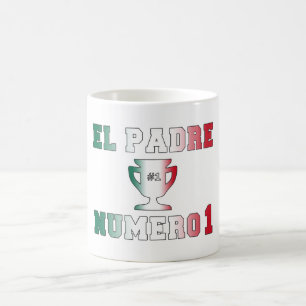 El Padre Número 1 pappa #1 i spansk fars dag Kaffemugg