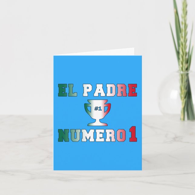 El Padre Número 1 pappa #1 i spansk fars dag Kort (Framsida)