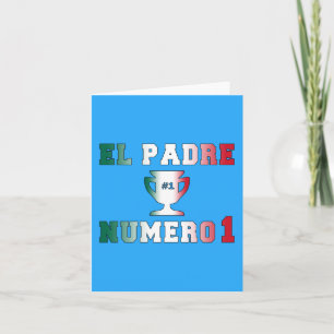El Padre Número 1 pappa #1 i spansk fars dag Kort