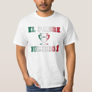 El Padre Número 1 pappa #1 i spansk fars dag T-shirt