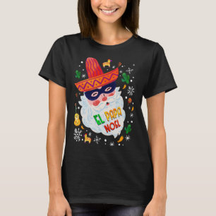 El Pappa Noel Mexikansk jul Sombrero Santa T Shirt