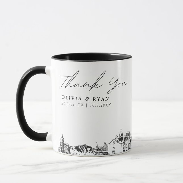 El Paso Bröllop Enkel Anpassad Kaffe Mugg (Vänster)