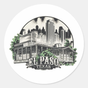 El Paso City Texas USA Runt Klistermärke