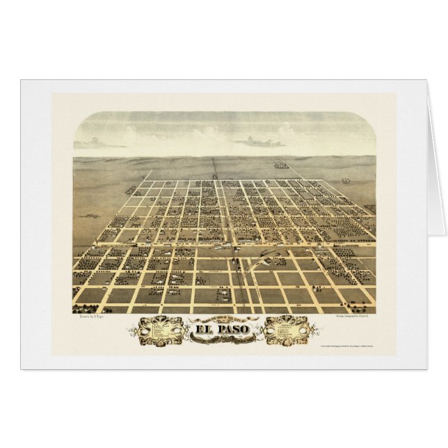 El Paso IL panorama- karta - 1869 Hälsningskort (Framsidan Horizontal)
