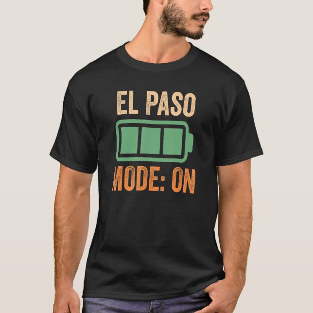 El Paso-läge på batteridesign T Shirt (Framsida)