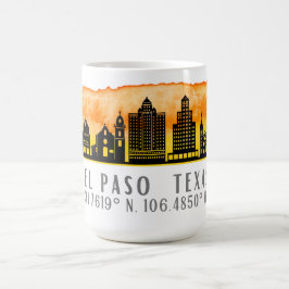 El Paso Skyline Latitude och Longitud Kaffemugg