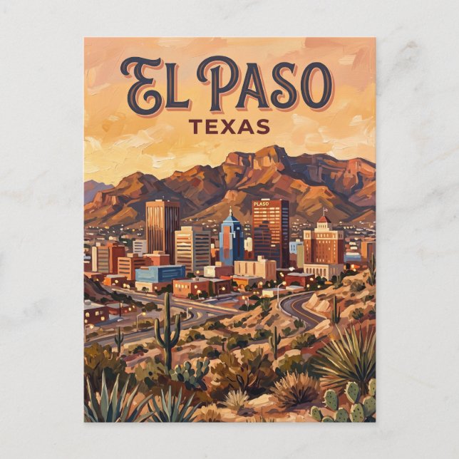 El Paso Skyline Texas Vykort (Framsida)