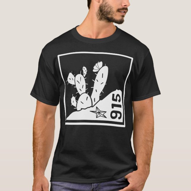 El Paso Texas Berg  Kaktus T Shirt (Framsida)