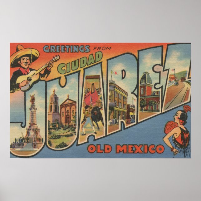 El Paso, Texas - Ciudad Juarez Poster (Framsidan)