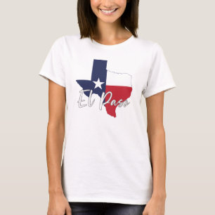 El Paso, Texas Flagga Karta Women's White T Shirt