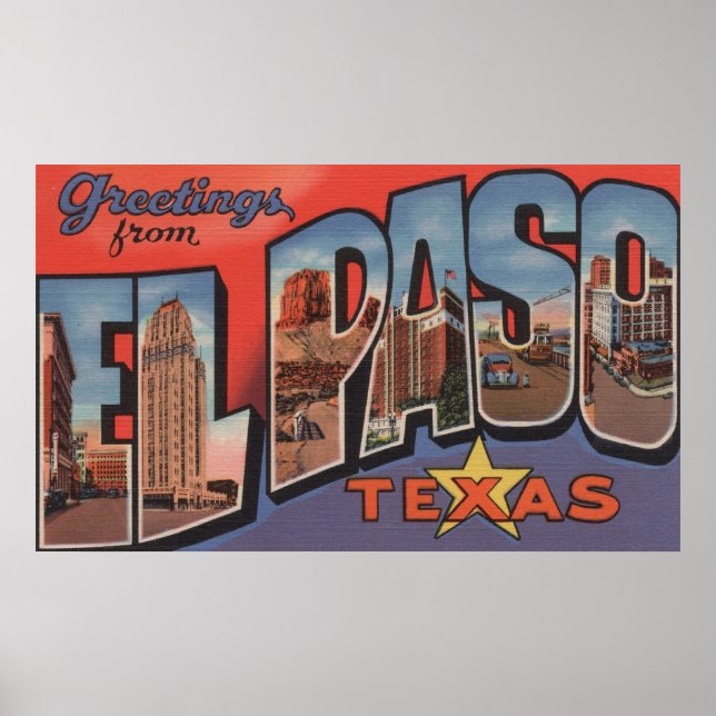 El Paso, Texas - Large Brev Scenes 2 Poster (Framsidan)