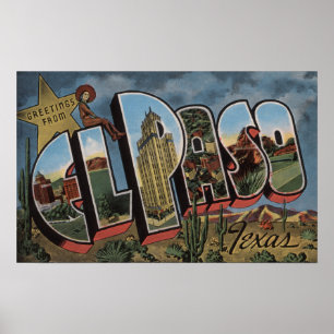El Paso, Texas - Large Brev Scenes Poster