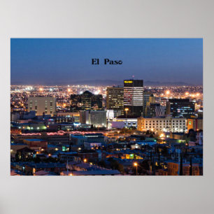 El Paso, Texas på natten Poster
