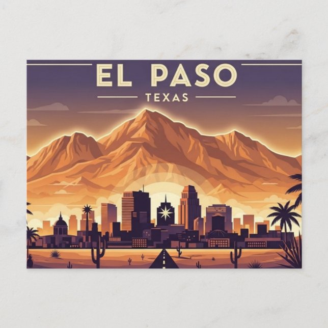 El Paso Texas Resor Vykort (Framsida)