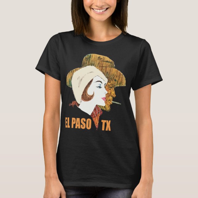 El Paso, Texas, Retro Porträtt, Resa T Shirt (Framsida)