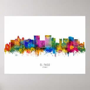 El Paso Texas Siluett Poster