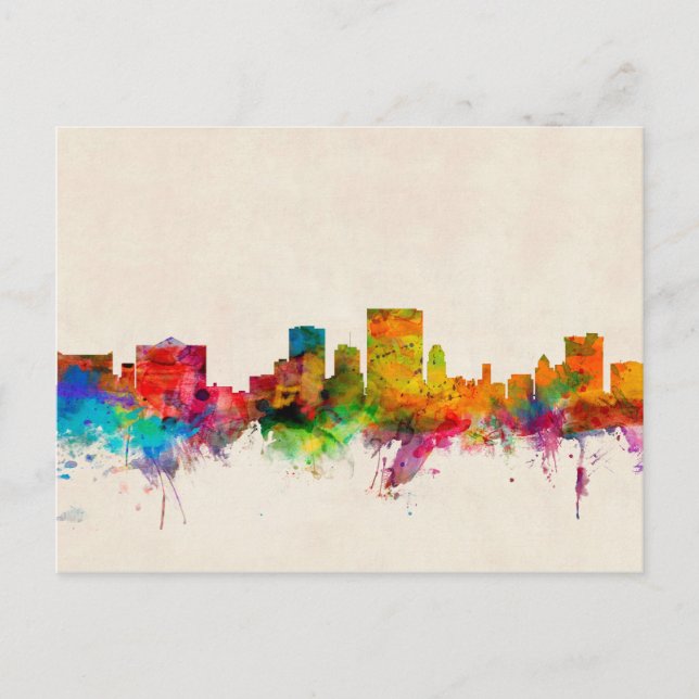 El Paso Texas Skyline Cityscape Vykort (Framsida)