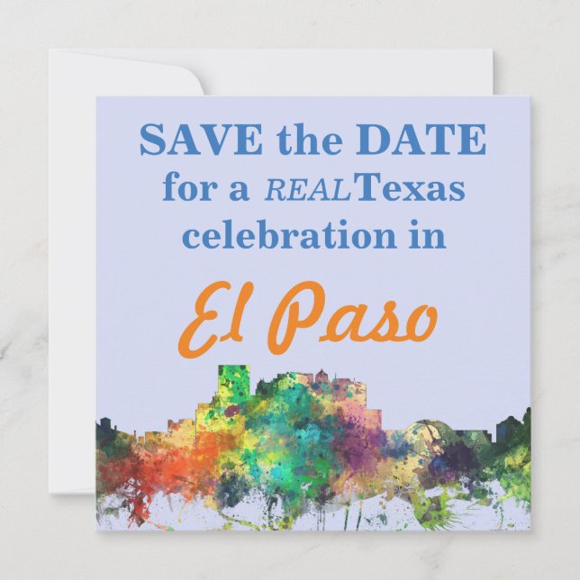 EL PASO, TEXAS SKYLINE SP - INBJUDNINGAR (Framsida)