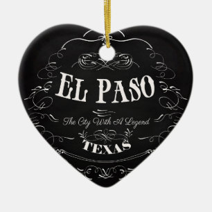 El Paso Texas - staden med en legend Julgransprydnad Keramik