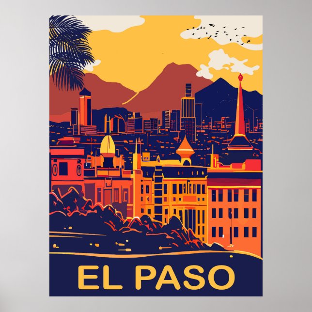 El Paso, Texas, Stadens Landskap, Resa Poster (Framsidan)