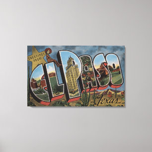 El Paso Texas - stora brevplatser Canvastryck